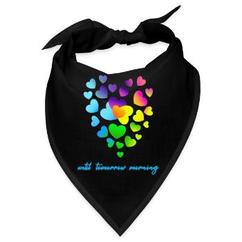 Herzen bunte Herzen Herzen Haufen - Bandana - Schwarz - Vorne