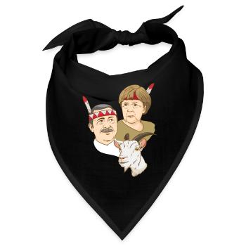 Bissige Politiker Indianerparodie - Bandana - Schwarz - Vorne