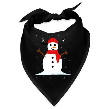 Schneemann Winter Weihnachten - Bandana - Schwarz - Vorne