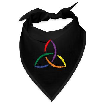 Keltisches Symbol Triquetra Regenbogen - Bandana - Schwarz - Vorne