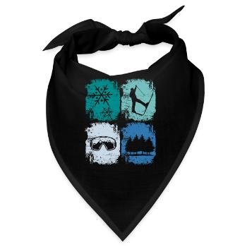 Skifahrer Skifahren Wintersport - Bandana - Schwarz - Vorne