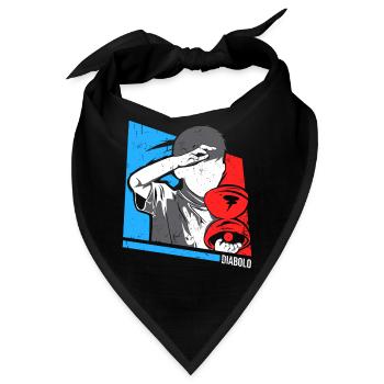 Wirbelnder Diabolo Zirkusjongleur - Bandana - Schwarz - Vorne