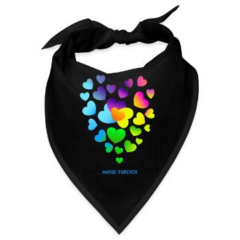 Herzen bunte Herzen Herzen Haufen - Bandana - Schwarz - Vorne