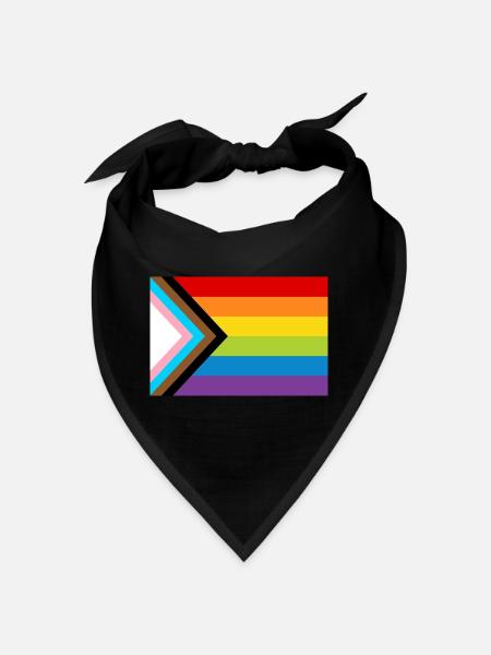 Drapeau de la fierté LGBT / Nouveau drapeau de progrès arc-en-ciel - Bandana - noir