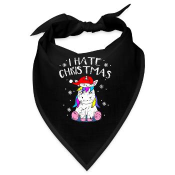 Anti-Christmas Anti-Weihnachten Einhorn Xmas Anti - Bandana - Schwarz - Vorne