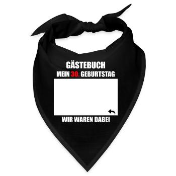 Unterschriften zum 30. Geburtstag - Gästebuch - Bandana - Schwarz - Vorne