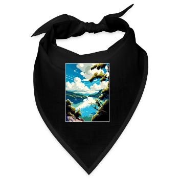 Donau Fluss Europa Vintage Reiseplakat Souvenir - Bandana - Schwarz - Vorne