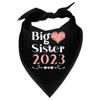 Große Schwester 2023 Großes Schwesterchen 23 - Bandana - Schwarz - Vorne