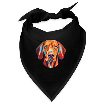 Ungarische Vizsla Hunderasse Aquarell Illustration - Bandana - Schwarz - Vorne