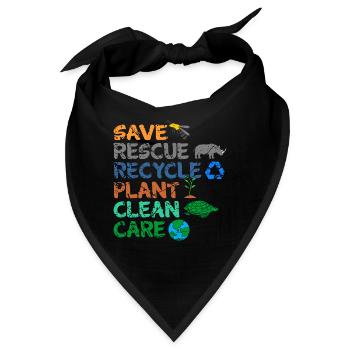 Umweltschützer Grüne Umweltschutz Spruch Öko - Bandana - Schwarz - Vorne