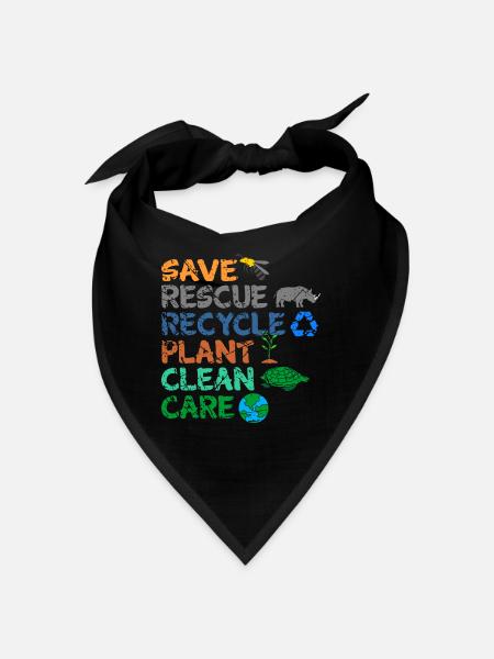 Umweltschützer Grüne Umweltschutz Spruch Öko - Bandana - Schwarz