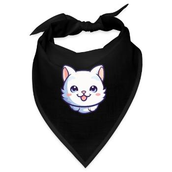 Bambino Katze Cartoon Aquarell Illustration - Bandana - Schwarz - Vorne
