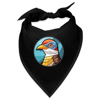 Kuckuck Bunte Karikatur Kawaii Anima - Bandana - Schwarz - Vorne
