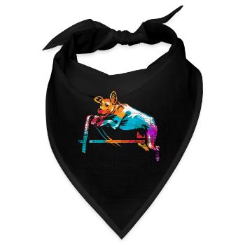 Schneidiger Agility Hundesportler - Bandana - Schwarz - Vorne