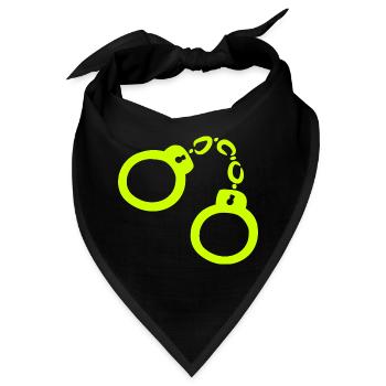 Handschellen Gelb - Bandana - Schwarz - Vorne