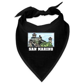 Winzige San Marino Festungsstadt - Bandana - Schwarz - Vorne