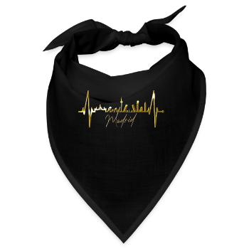Madrid Skyline Herzschlag Spanien Silhouette Puls - Bandana - Schwarz - Vorne