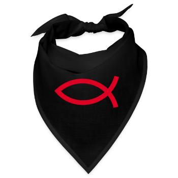  Jesusfisch rot Ichthys Jesus Fisch  - Bandana - Schwarz - Vorne