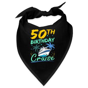50th Birthday Cruise Cruising Celebration - Bandana - Schwarz - Vorne