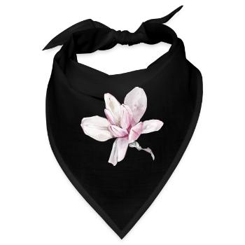 Blume - Bandana - Schwarz - Vorne