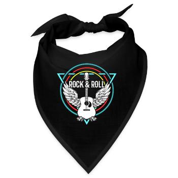 Rock n Roll Rock&Roll RocknRoll Gitarre Gitarrist - Bandana - Schwarz - Vorne