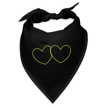 2 grüne Herzen Herz grün Geschenk  - Bandana - Schwarz - Vorne