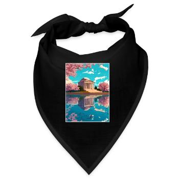 Jefferson Memorial Gedenkmauer Washington Dc - Bandana - Schwarz - Vorne
