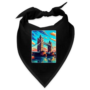 Tower Bridge England Uk Vintage Reiseposter WPA - Bandana - Schwarz - Vorne