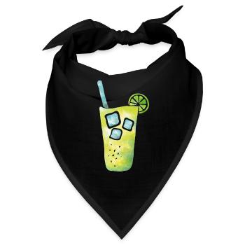 kühles Getränke mit Zitrone - Bandana - Schwarz - Vorne