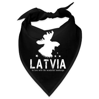 Latvia Lettland lettisch Riga - Bandana - Schwarz - Vorne