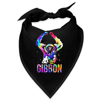 Fröhlicher Gibbon Kletterkünstler - Bandana - Schwarz - Vorne