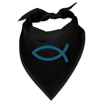 Blauer Jesusfisch Ichthys Jesus Fisch Geschenkidee - Bandana - Schwarz - Vorne
