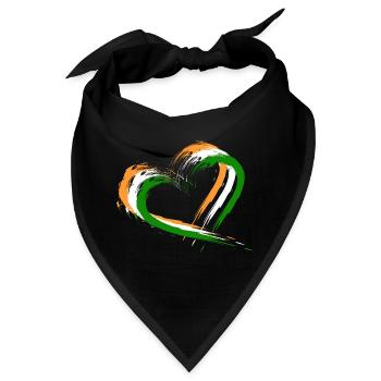 Herz Bürste Flagge Indien Design Neu Vektor Fahne - Bandana - Schwarz - Vorne