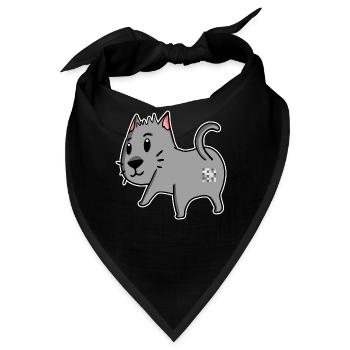 Katze Arsch - Katze Hintern - Bandana - Schwarz - Vorne