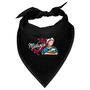 Einfühlsame Hebamme Geburtshilfe - Bandana - Schwarz - Vorne