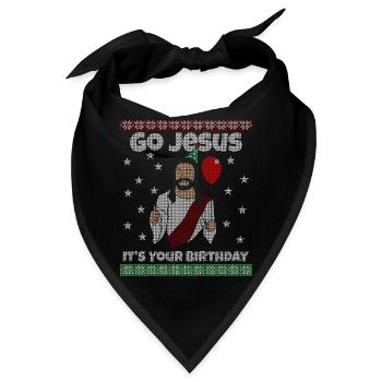 Jesus It's Your Birthday Heiligabend Weihnachten - Bandana - Schwarz - Vorne