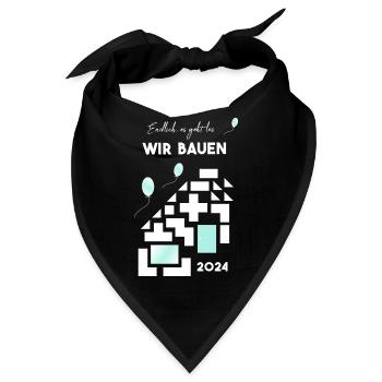 wir bauen Hausbau - Bandana - Schwarz - Vorne