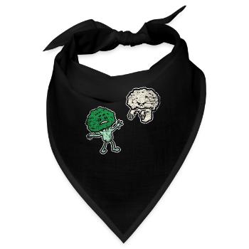 Erschrockener Brokkoli Blumenkohl - Bandana - Schwarz - Vorne