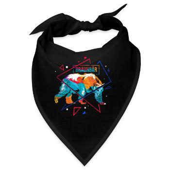 Flauschiger Grizzlybär Waldkönig - Bandana - Schwarz - Vorne