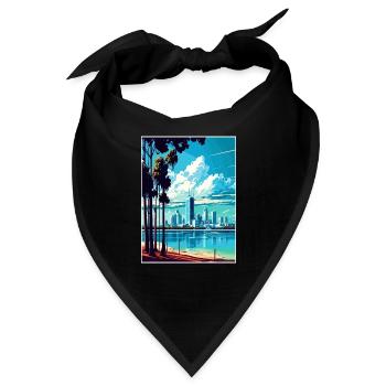 Perth Australien Vintage Reiseposter WPA Souvenir - Bandana - Schwarz - Vorne