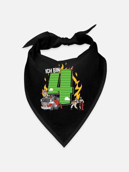 4 Geburtstag Kindergeburtstag Bin 4 Jahre - Bandana - Schwarz