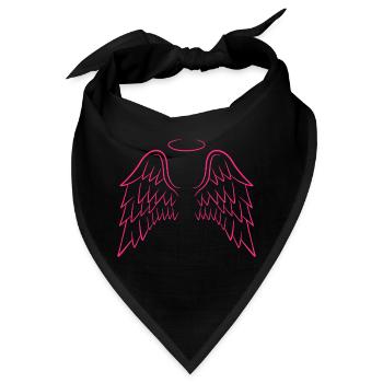 Engelsflügel in rosa - Bandana - Schwarz - Vorne
