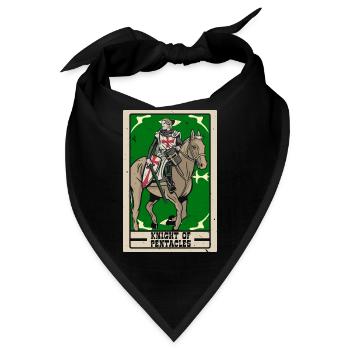 Ritter der Münzen Tarotkarte Wahrsagerei - Bandana - Schwarz - Vorne