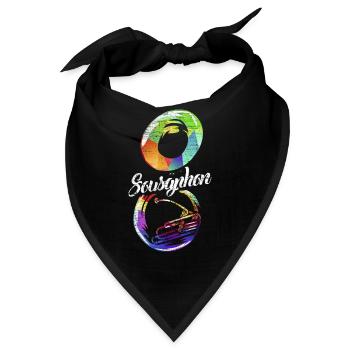 Druckvolles Sousaphon Blaskapelle - Bandana - Schwarz - Vorne