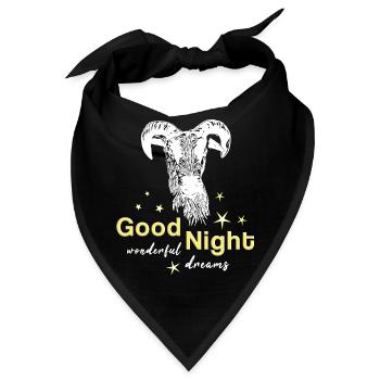 schafbock good night Schaf Schlafshirt - Bandana - Schwarz - Vorne