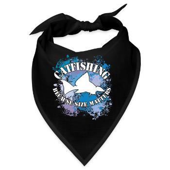 Wels Waller fischen Welssilhouette und Farbkleckse - Bandana - Schwarz - Vorne