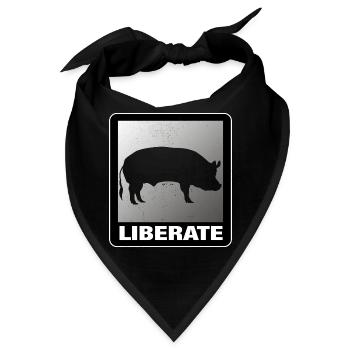 Liberate Vegan Animal Liberation Schwein - Bandana - Schwarz - Vorne