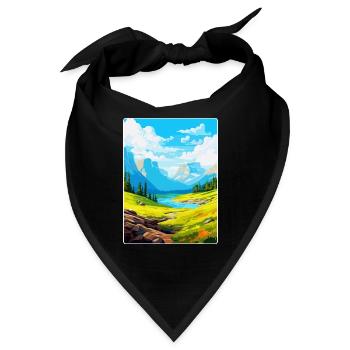 Pyrenäen-Nationalpark Frankreich Reiseplakat WPA - Bandana - Schwarz - Vorne