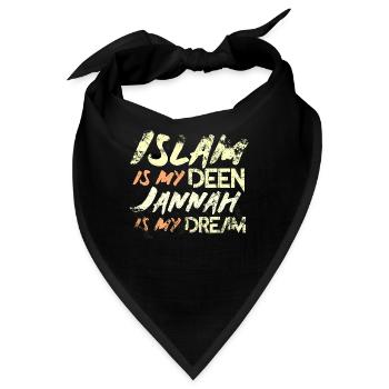 Islam Spruch Moslem Muslimin Muslime Glaube - Bandana - Schwarz - Vorne