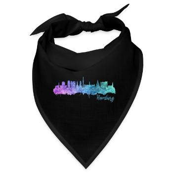 Hamburg Skyline - Bandana - Schwarz - Vorne